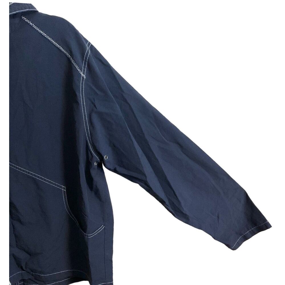 GH Bass Windbreaker Rain Jacket Women’s Size XL Navy Cotton Nylon Relaxed Fit - Picture 8 of 9